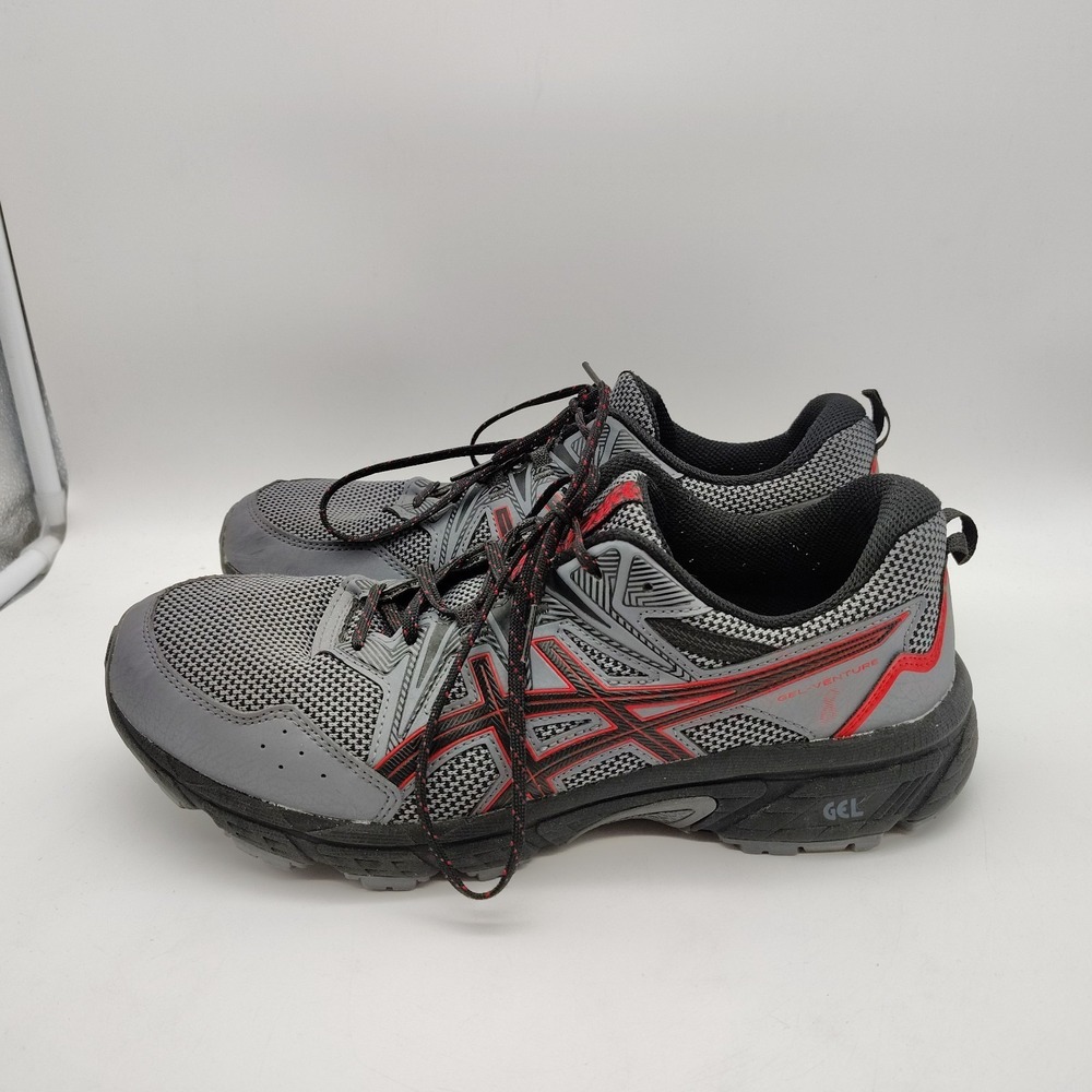 ASICS Gel Venture 8 Trail Running Sneakers Men Gray Size 11 Extra Wide